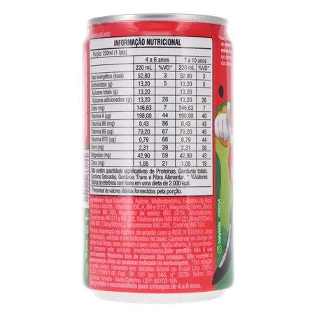 Suplemento Alimentar Líquido Melancia Zero Lactose Sonic Baly Kids Lata 220ml 360-16