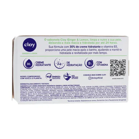 Sabonete em barra Beauty Ginger Lemon Cloy 80g 360-17