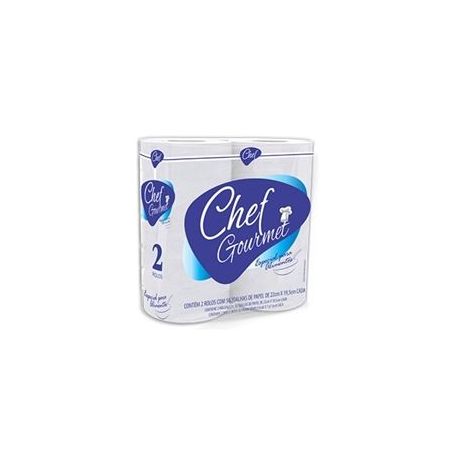 Papel toalha chef gourmet 22x19.5cm com 2 rolos de 50 toalhas