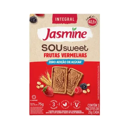 BISCOITO SOU SWEET FRUTAS VERMELHAS 75G - JASMINE