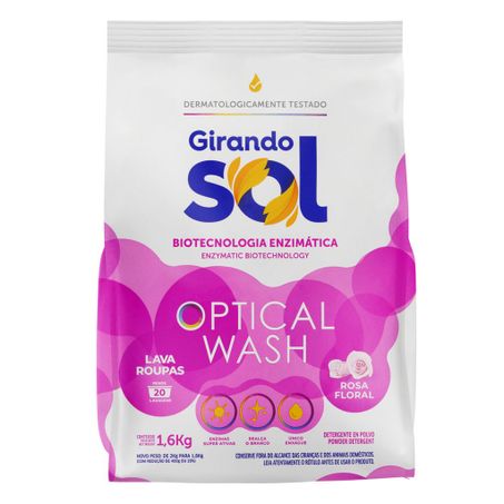 Sabão em Pó Rosa Floral Girando Sol Optical Wash Pacote 1,6kg