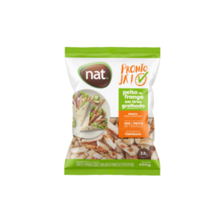Frango nat peito de frango em tiras pacote 400g