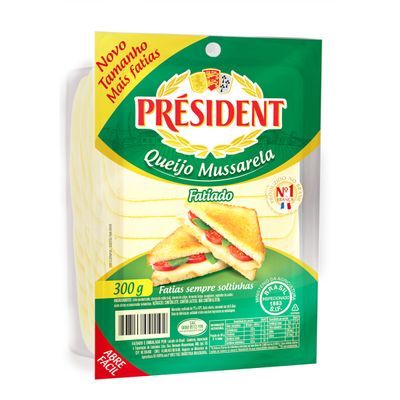Queijo mussarela fatiado president 300g