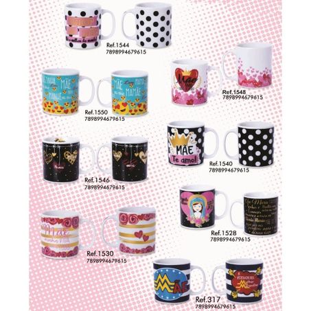 Canecas porcelana temas variados 320ml un