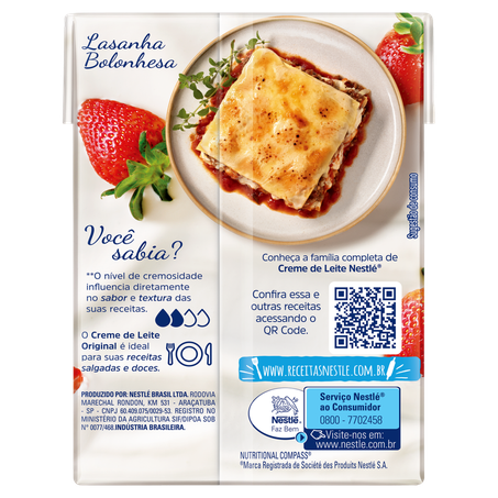 Creme Leite Nestle Original 10% Grátis Tp 200g 
  360-2