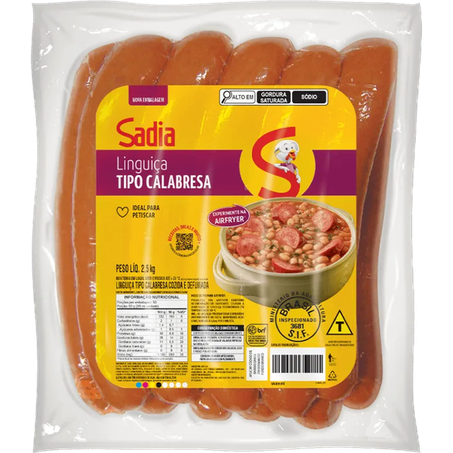 Linguica Calabresa Sadia 2.5kg 
