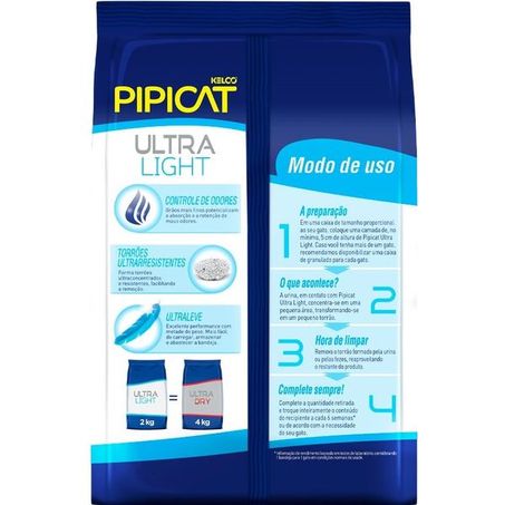 Areia Higiênica PipiCat Ultra Light para Gatos 2kg 360-1