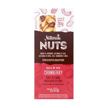 Barra de Cereal Naturale Nuts Cranberry Embalagem 60G