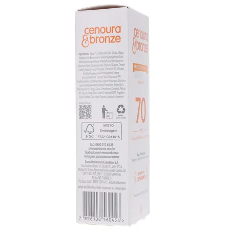 Protetor solar facial cenoura e bronze fps 70 50g 360-29