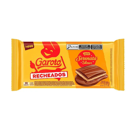CHOCOLATE GAROTO BARRA RECHEADO SERENATA AMOR 90G