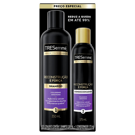 Conjunto Tresemmé Shampoo - 350ml + Condicionador - 175ml - Reconstrução e Força