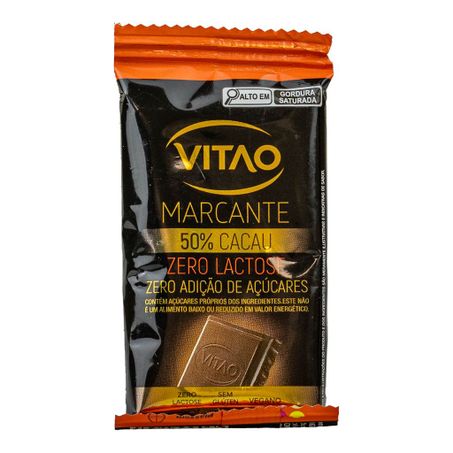 CHOCOLATE ZERO LACTOSE 50% CACAU MARCANTE 22G