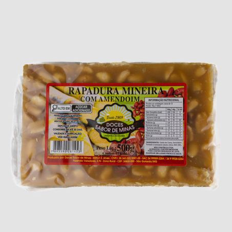 RAPADURA MINEIRA COM AMENDOIM 500G DOCES SABOR DE MINAS