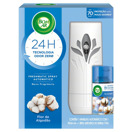 Purificador de Ar Freshmatic Bom Ar Aparelho + 1 Refil de 250ml - Algodão