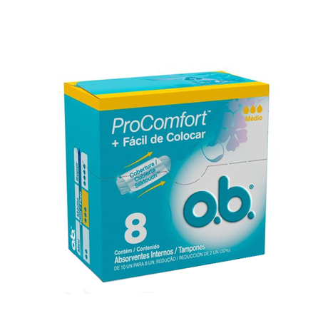 ABSORVENTE O.B. PROCOMFORT MÉDIO 8UN
