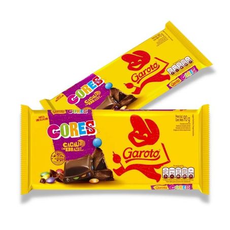 Chocolate tablete garoto 80g cores