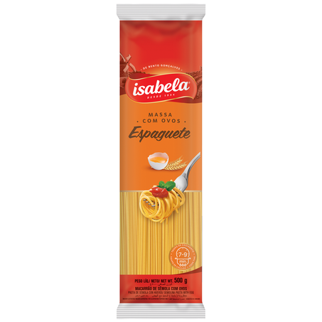 Massa isabela c/ovos 500g espaguete