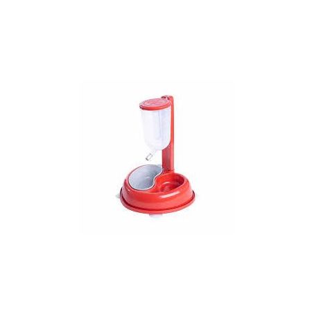 Bebedouro/comedouro durapets 1500ml vermelho