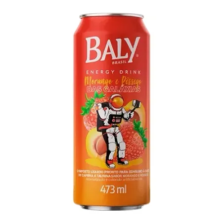 Energético baly morango e pêssego das galáxias lata 473ml