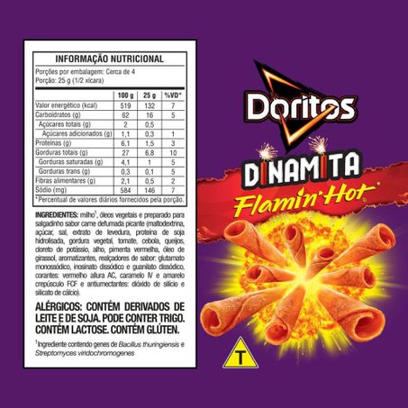 Salgadinho Doritos Dinamita Flamin Hot Carne Defumada Picante 110g 360-2