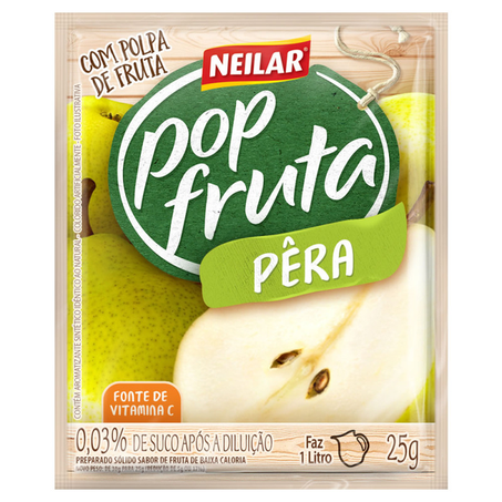 Refresco Neilar Pop Fruta Pera Pacote 25G 