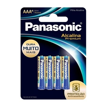 Pilha Palito Aaa Panasonic Alcalina Premium Embalagem 4UN