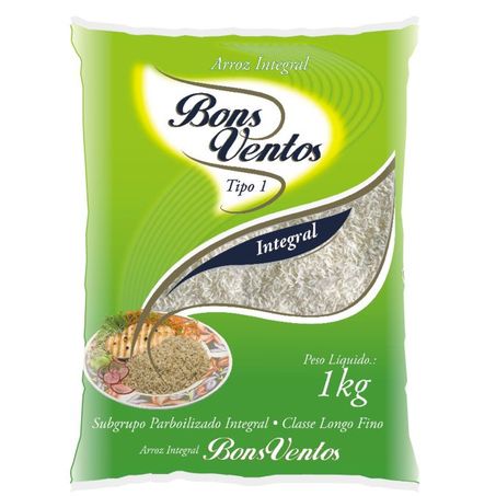 Arroz bons ventos 1kg integral