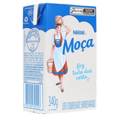 Leite Condensado Nestlé Moça Semidesnatado Caixa 340gr 360-32