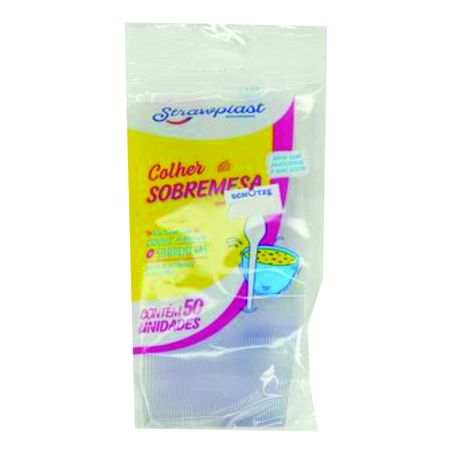 COLHER SOB STRAWPLAST FESTA DESCARTA CRISTAL PCT.50UN
