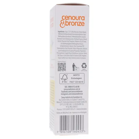 Protetor solar facial cenoura e bronze fps 70 50g 360-26
