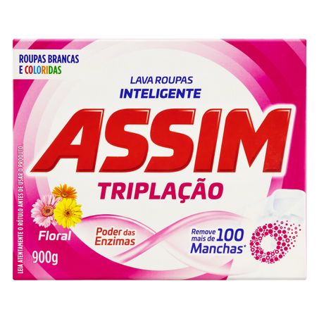 Sabão em Pó Roupas Brancas e Coloridas Floral Assim Triplação