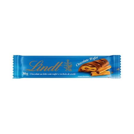 WAFER LINDT 30G COM CHOCOLATE E RECHEIO DE AVELA
