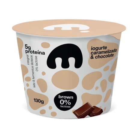 Iogurte Caramelizado E Chocolate Moo Zero Lactose Brown 130g
