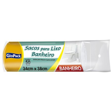 Saco lixo para banheiro 50un 34x38cm giopack 360-1