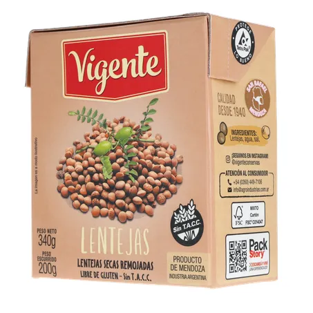 LENTILHA EM CONSERVA IMPORTADO DA ARGENTINA VIGENTE TP 200G 360-4