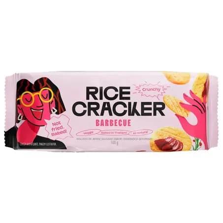 Biscoito arroz rice cracker 100g barbecue
