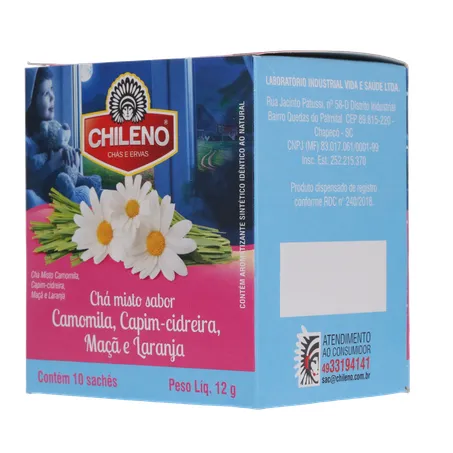 Chá Misto Chileno Camomila, Capim-Cidreira, Maçã e Laranja Sachê 1.2gr - Caixa com 10un - 12gr 360-4