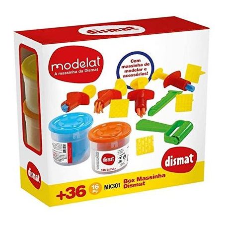 Massa para modelar dismat criativa box molda mundo 14 peças ref.mk301