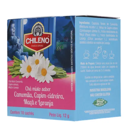 Chá Misto Chileno Camomila, Capim-Cidreira, Maçã e Laranja Sachê 1.2gr - Caixa com 10un - 12gr 360-22
