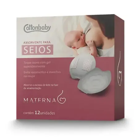 Absorvente para seios cottonbaby c/12