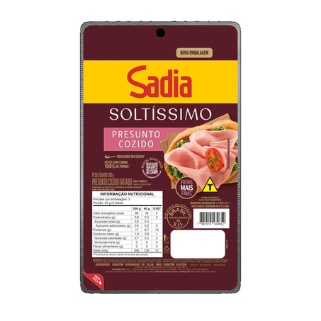 Presunto Cozido Fatiado Sadia 200g