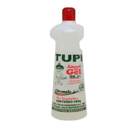Alcool em gel 500g 46,2º inpm tupi citronela