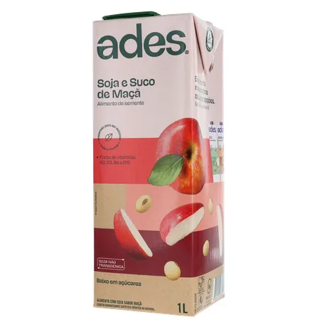 Bebida Base Soja Ades Frutas Maça 1l 360-2