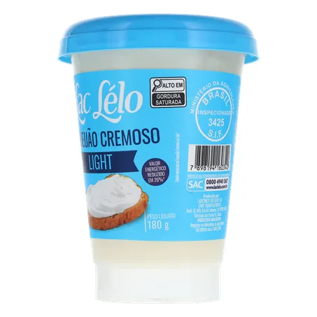 Requeijão Cremoso Lac Lelo Light Unidade 180G 360-5
