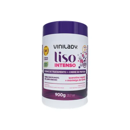 Creme de Tratamento + Creme de Pentear Vinilady Liso Intenso Pote 900gr 360-0