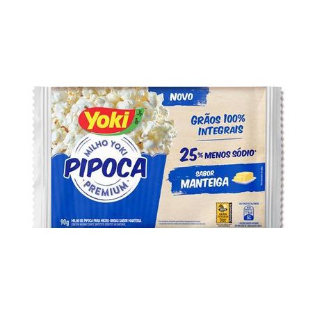PIPOCA FORNO YOKI 90G MANTEIGA 25% MENOS SODIO