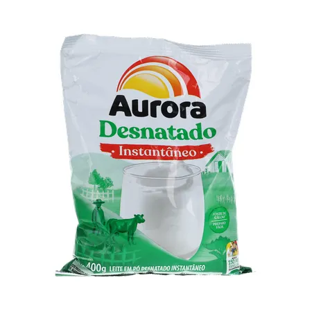 LEITE EM PÓ AURORA DESNATADO INSTANTÂNEO PACOTE 400G 360-35