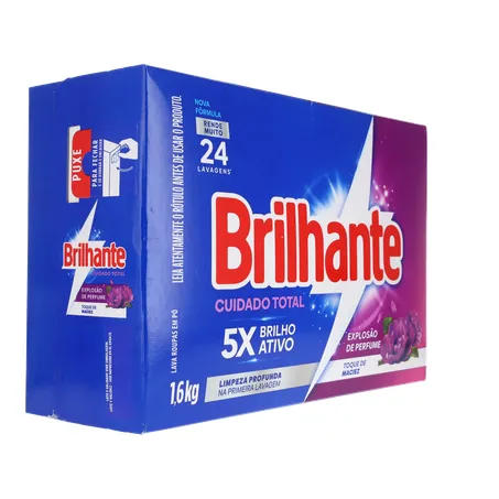 Lava Roupas em Pó Explosão de Perfume Brilhante Cuidado Total Caixa 1,6kg 360-31