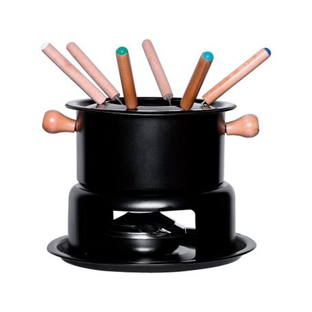 CONJUNTO PARA FONDUE MIMO STYLE PRETO CAIXA C/11PEÇAS