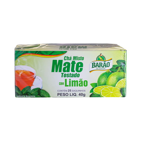 CHA MATE TOSTADO COM LIMAO 40G BARÃO 360-1